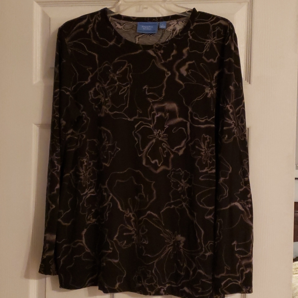 SimplyVera L womens black shirt